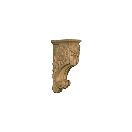 OSBORNE WOOD PRODUCTS 14 x 3 3/4 x 8 1/4 Large Carved Corbel in Rubberwood (paint 892002RW